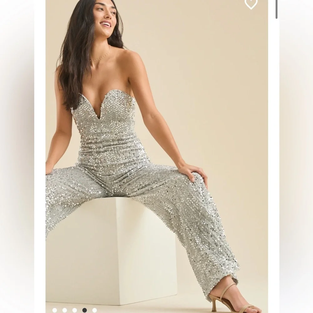 New with tags Altar’d state Raina sequin jumpsuit_3